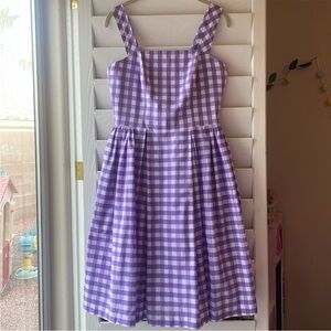 Hearts and Found Etsy Handmade Vintage Purple Gingham Cottagecore Pinup Dress